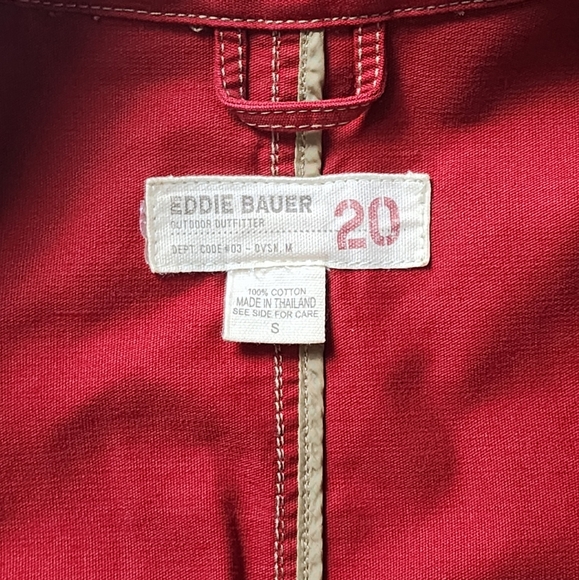Women's Eddie Bauer Red Button Front Utility Shirt Jacket Size Small - Picture 15 of 15